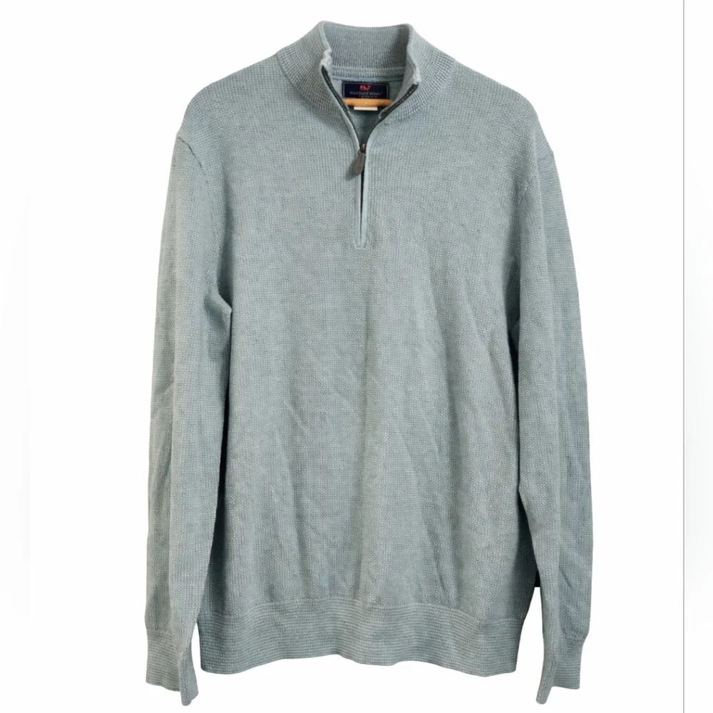 Vineyard Vines Men’s M Merino Wool Quarter Zip Sweater Blue NWOT